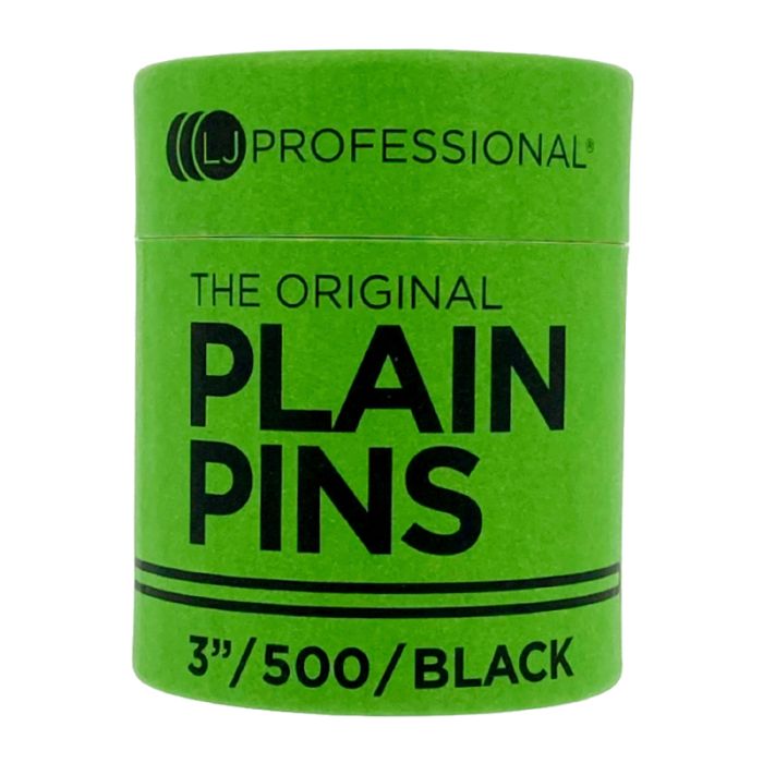 LJ Professional The Original Plain Pins Black (500pcs)