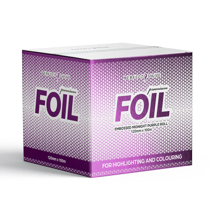 Perfect Shine Premium Foil Roll - Embossed Midnight Purple (120mm x 100m)