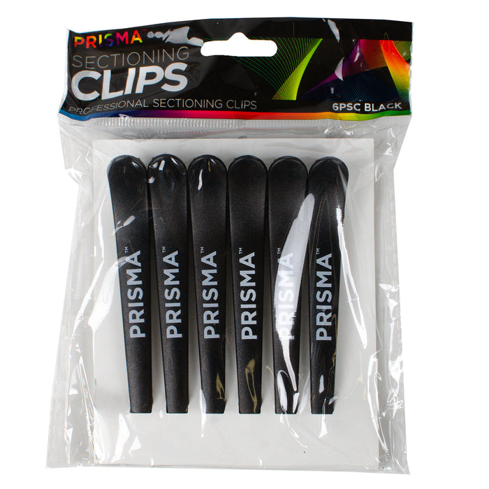 Prisma Professional Section Clips Black 6pcs